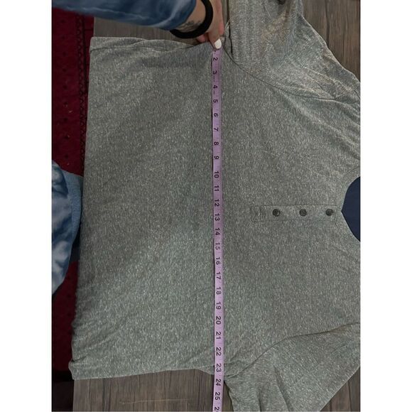 Marine Layer Henley Dark Heather Gray Striped Long Sleeve Size L/XL - Picture 10 of 11